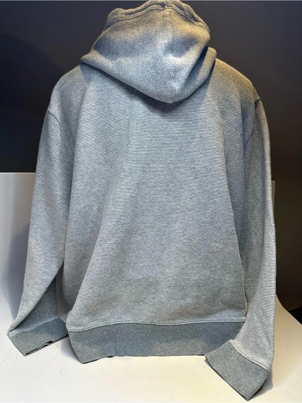 Men's Express Thick Ribbed Half-Zip Sweatshirt Light Gray Size XXL Good Used Con